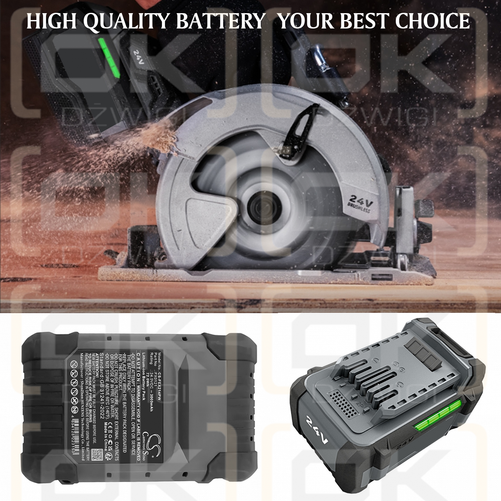 FLEX FX4111-Z / FX0121 3000 mAh Li-Ionen 24,0 V (Cameron Sino)