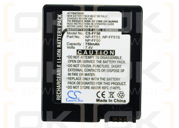 Sony DCR-PC107 / NP-FF50 750 мАч Li-ion 7,4 В (Cameron Sino)