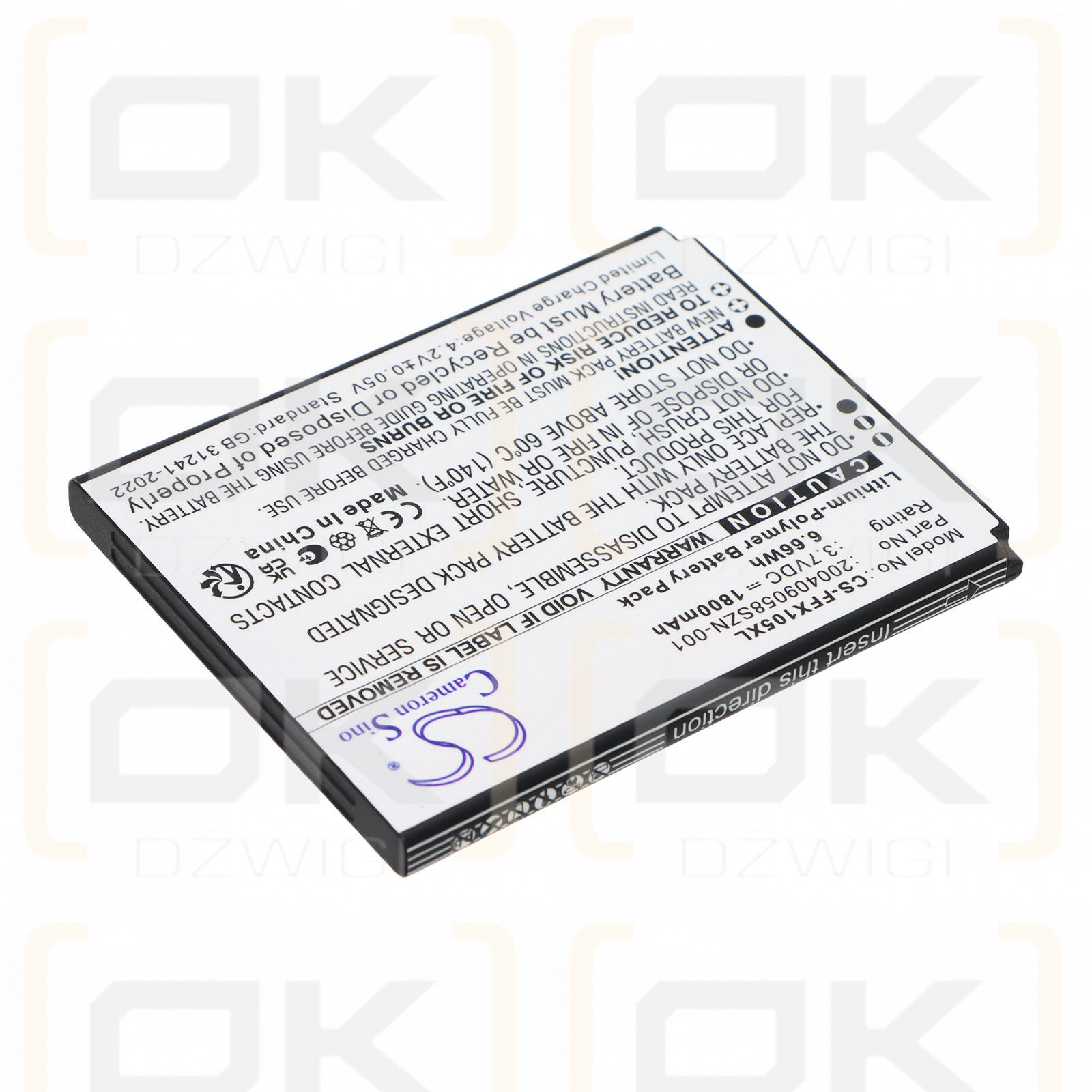 Bateria zamienna do FAMOCO FX105 / 200409058SZN-001 1800 mAh Li-Polymer 3.7 V (Cameron Sino)