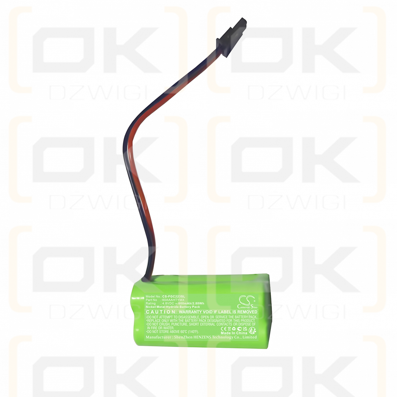 Fagerhult S0052V / 60AAAHTYMX 600 mAh Ni-MH 4,8 V (Cameron Sino)