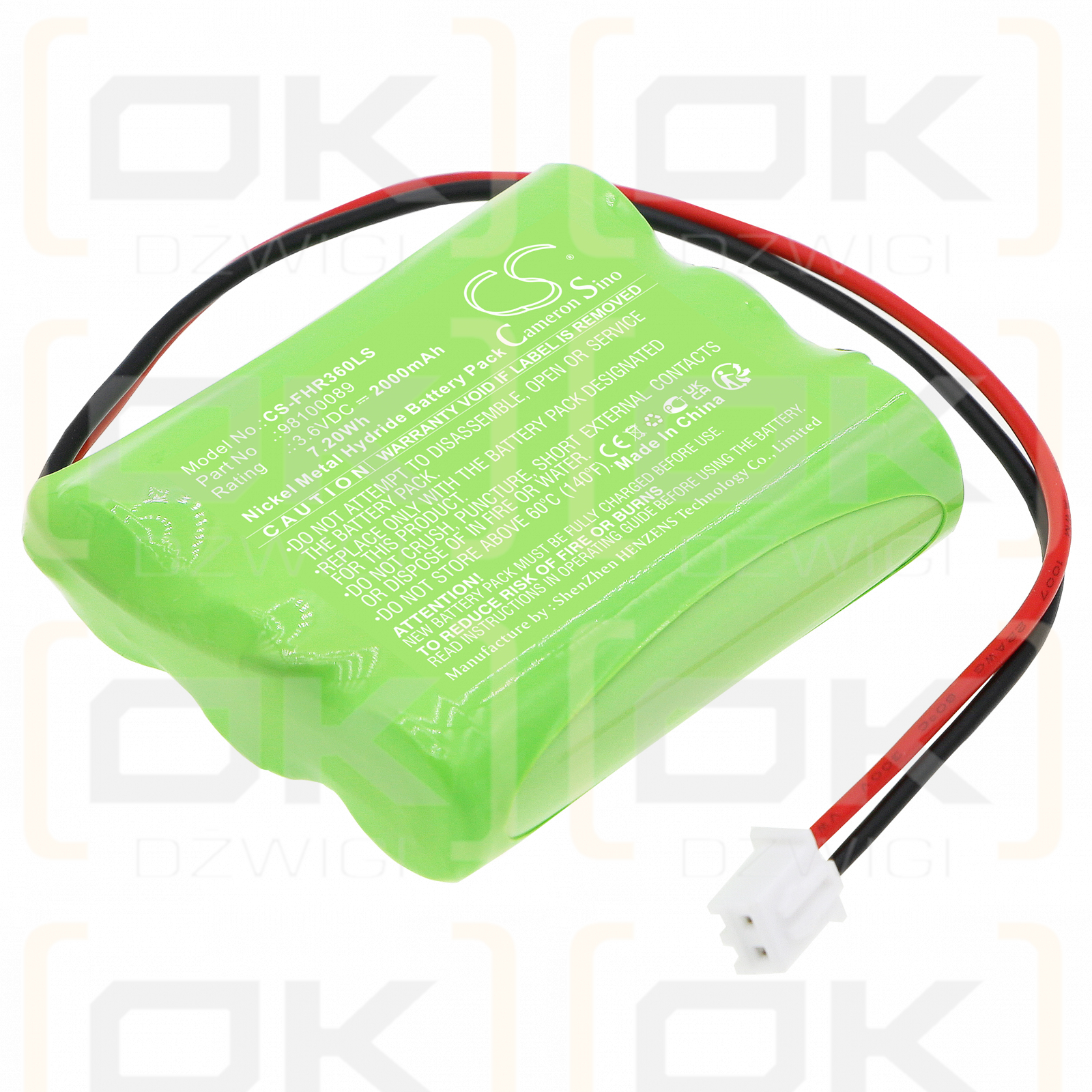 Fischer AP-0360-0100-AA-NC-01 / 98100089 2000mAh Ni-MH 3.6V (Cameron Sino)