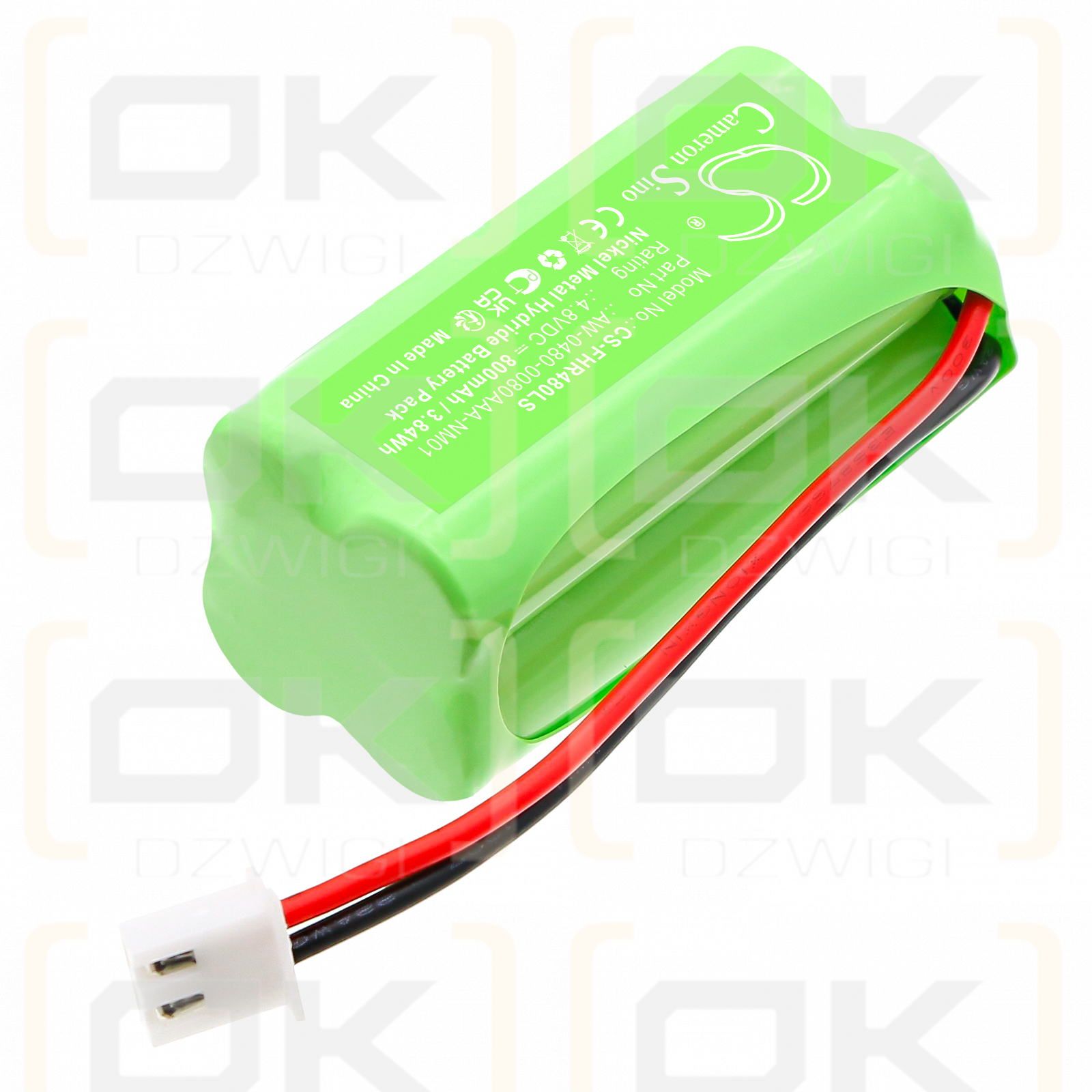 Fischer AW-0480-0080AAA-NM01 800mAh Ni-MH 4.8V (Cameron Sino)