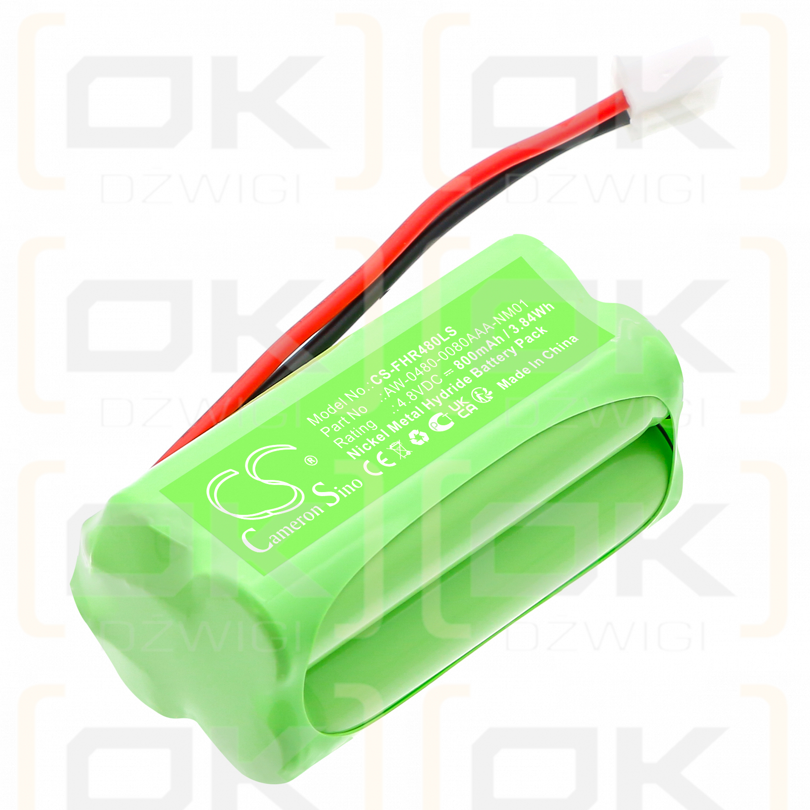 Fischer AW-0480-0080AAA-NM01 800mAh Ni-MH 4.8V (Cameron Sino)