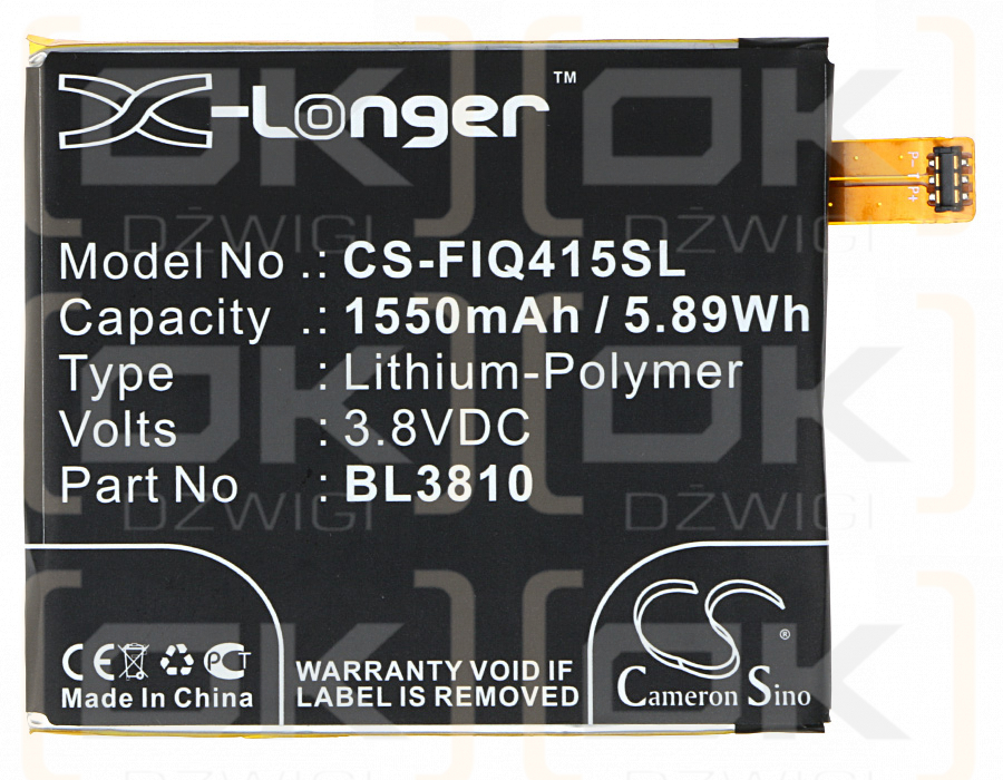 Fly ERA Style 3 / BL3810 1550mAh Li-Polymer 3.8V (Cameron Sino)