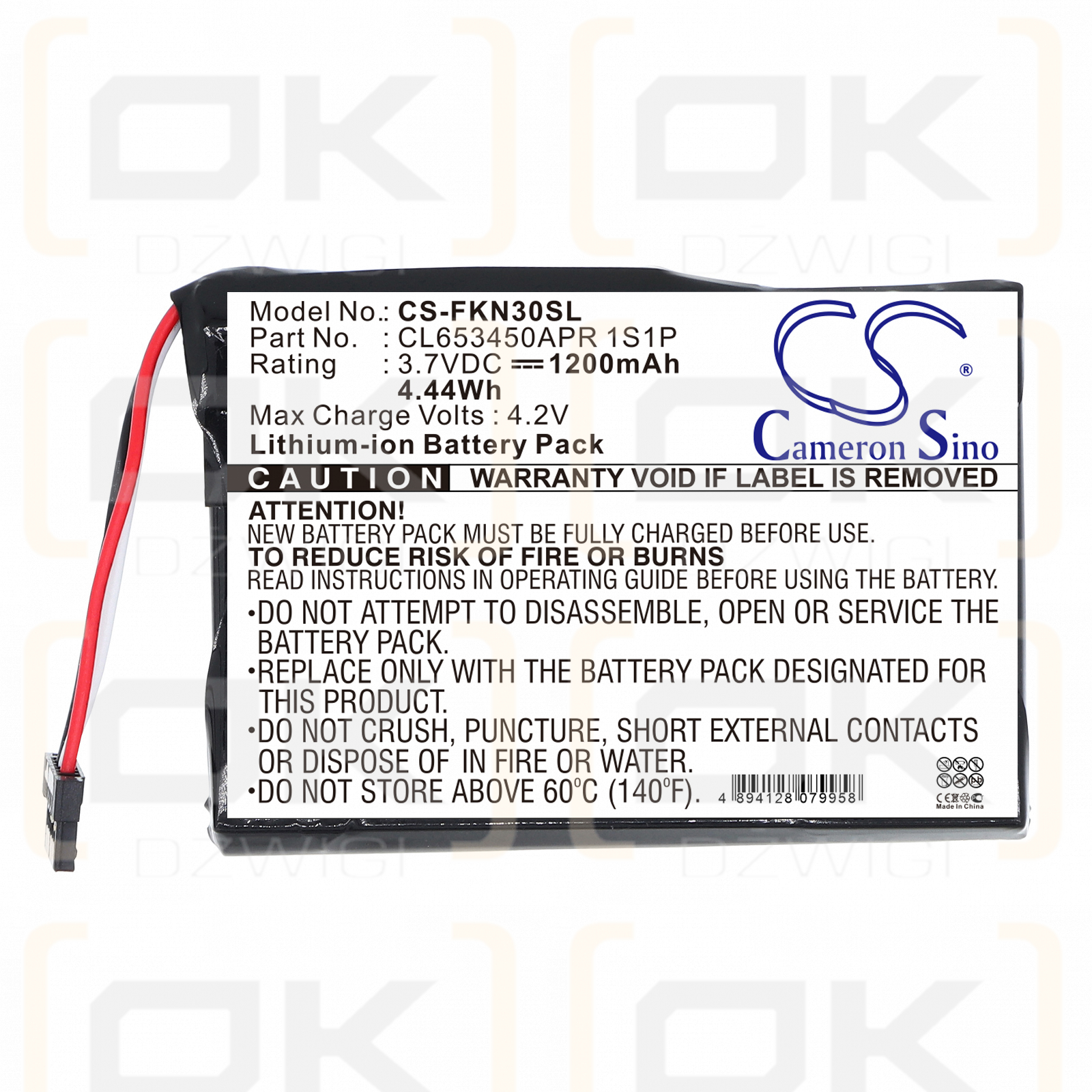 Falk Navigator 3500 / CL653450APR 1S1P 1200 mAh Li-ion 3.7 V (Cameron Sino)