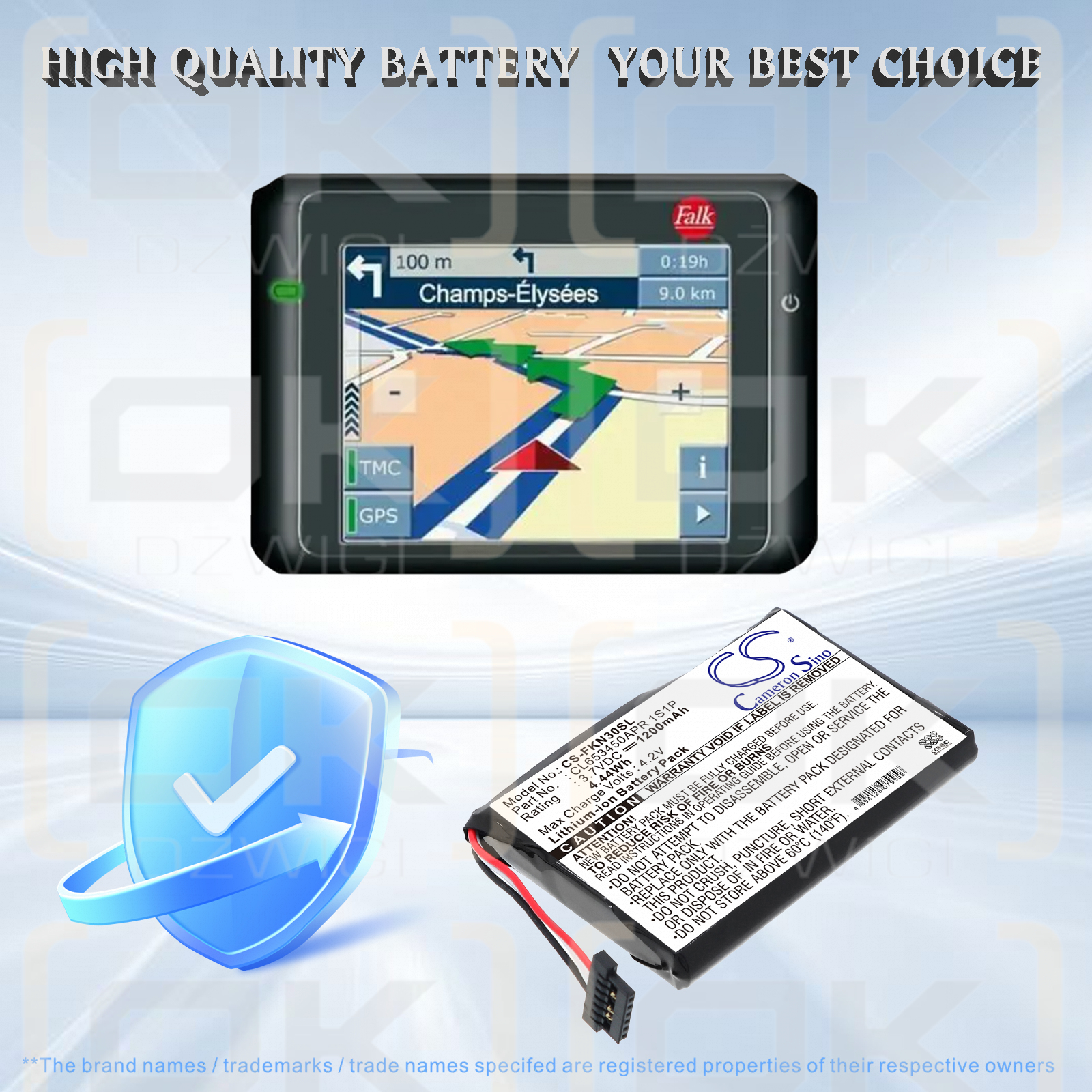 Falk Navigator 3500 / CL653450APR 1S1P 1200 mAh Li-ion 3.7 V (Cameron Sino)