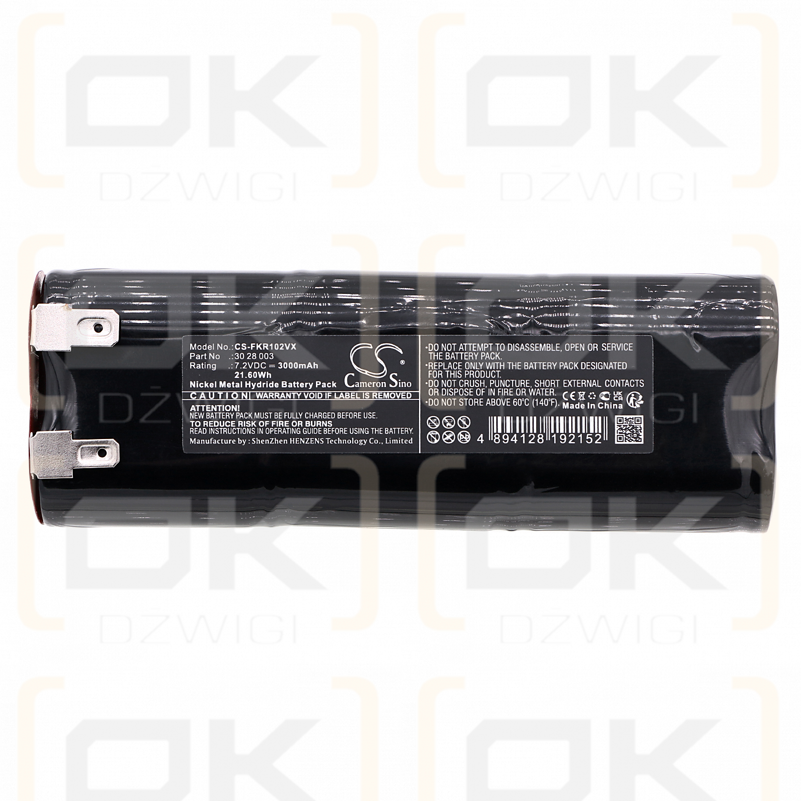 Fakir IC1022 / 30 28 003 3000mAh Ni-MH 7.2V (Cameron Sino)