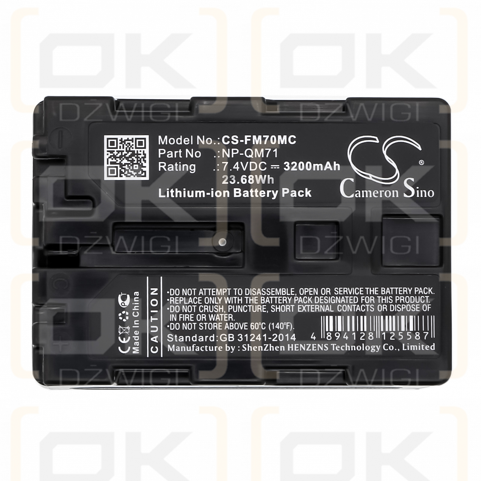 Sony DCR-PC9E / NP-QM71 3200mAh Li-ion 7.4V (Cameron Sino)