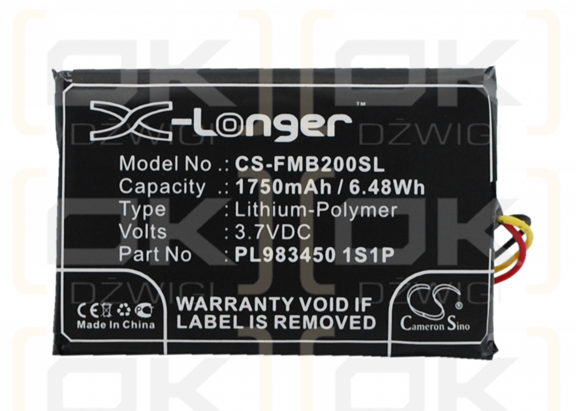 Falcom Mambo 2 / PL983450 1S1P 1750 mAh Li-Polymer 3,7 V (Cameron Sino)