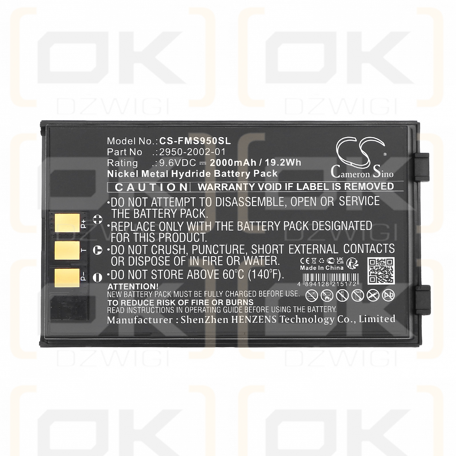 Fluke OptiView OPV / 2950-2002-01 2000mAh Ni-MH 9.6V (Cameron Sino)