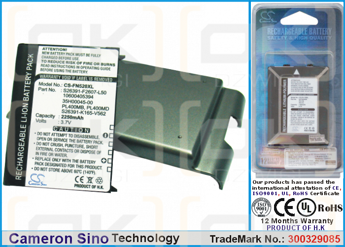 Bateria zamienna do Fujitsu Loox N560p / S26391-F2607-L50 2250 mAh Li-ion 3.7 V (Cameron Sino)