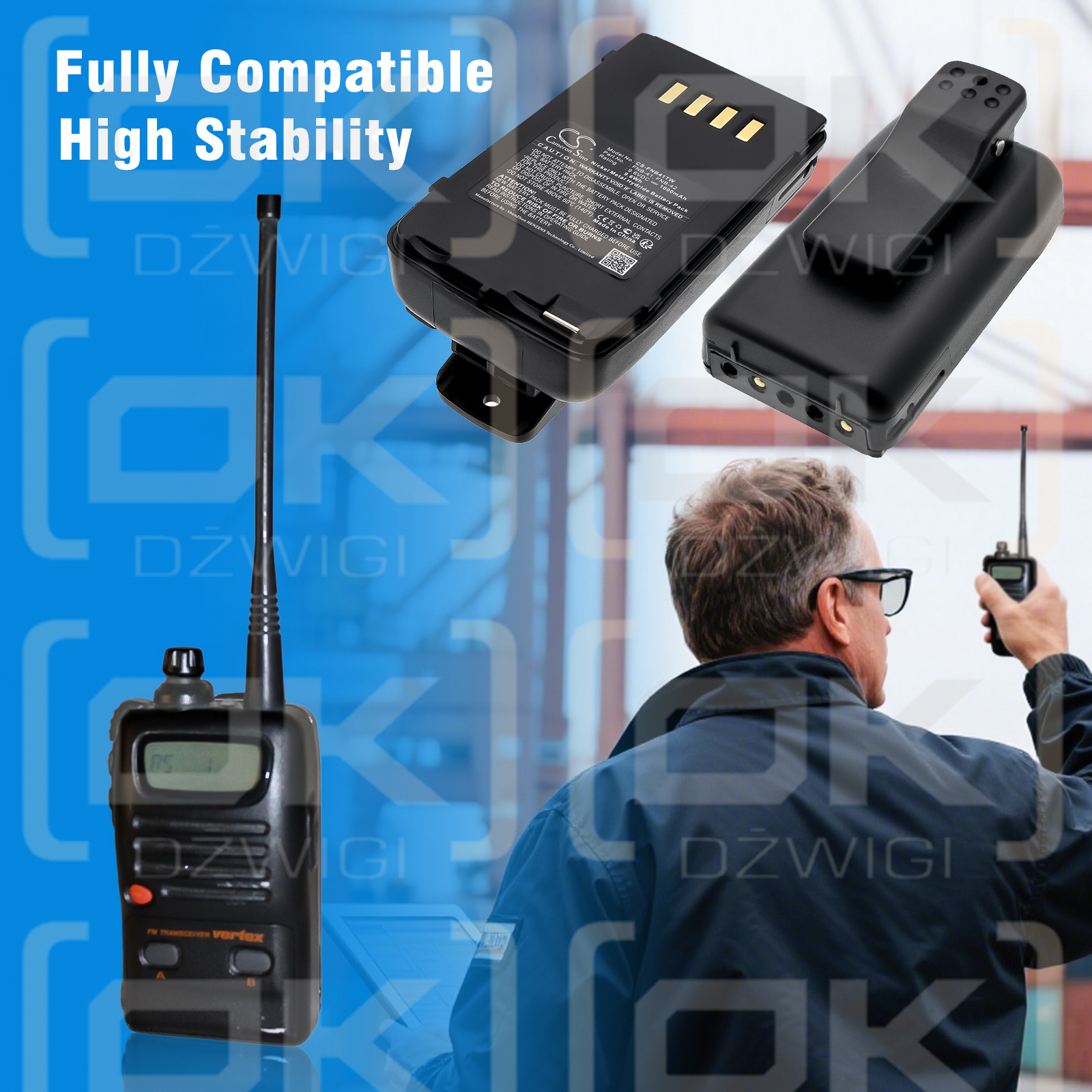 Vertex Standard VXA-100 / FNB-41 1000mAH Ni-MH 9.6V (Cameron Sino)