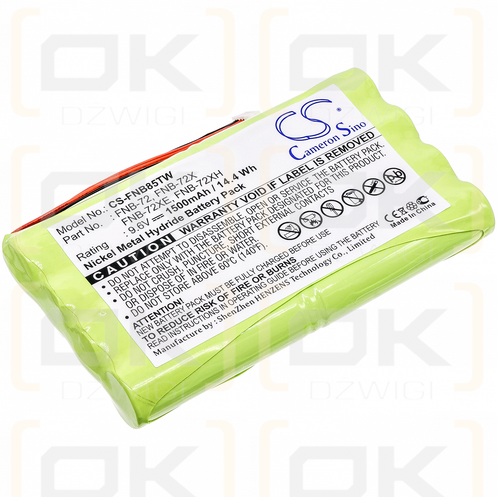 Vertex FT-817ND / FNB-72 1500 mAh Ni-MH 9,6 V (Cameron Sino)