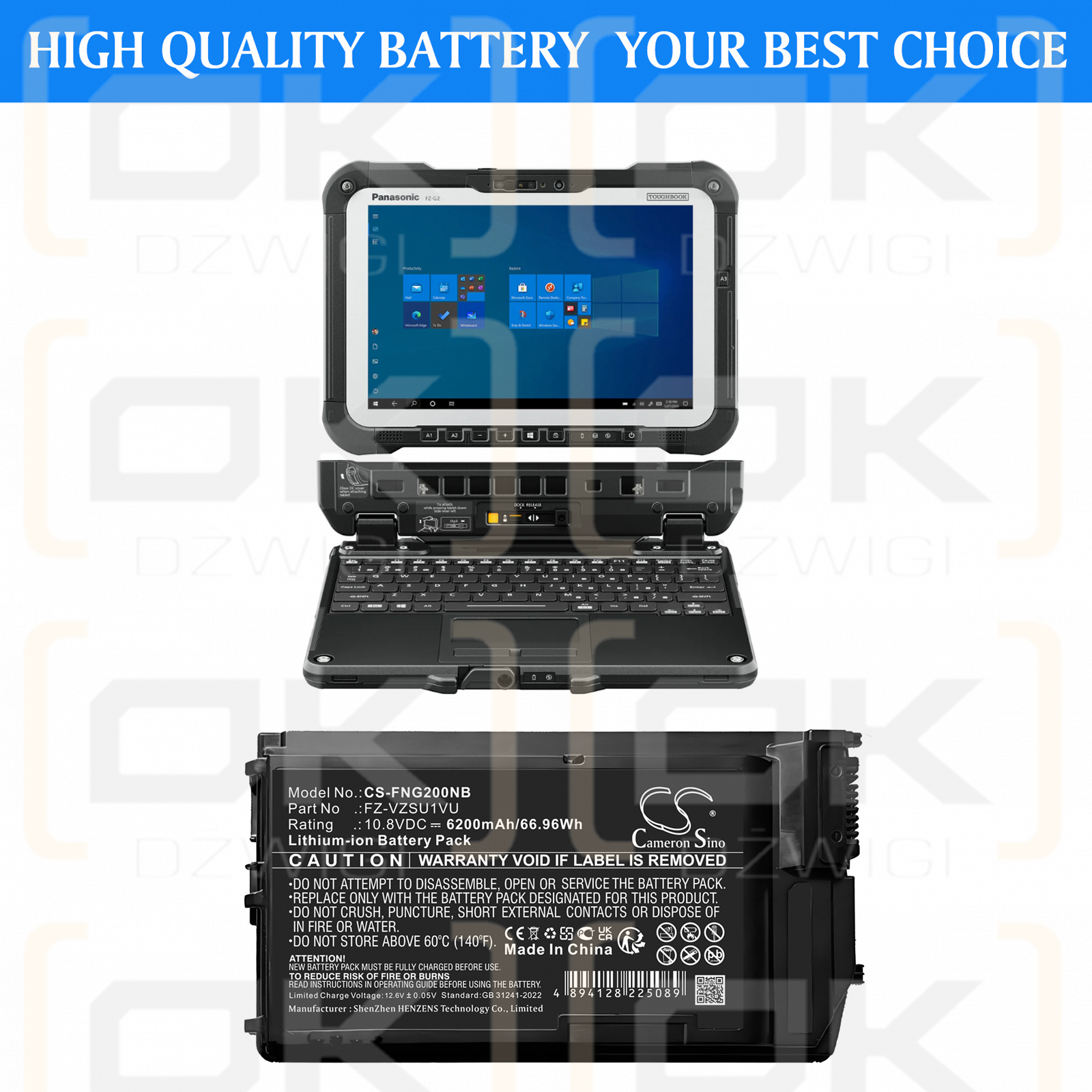 Panasonic Toughbook G2 / FZ-VZSU1VU 6200 mAh Li-Ion 10,8 V (Cameron Sino)