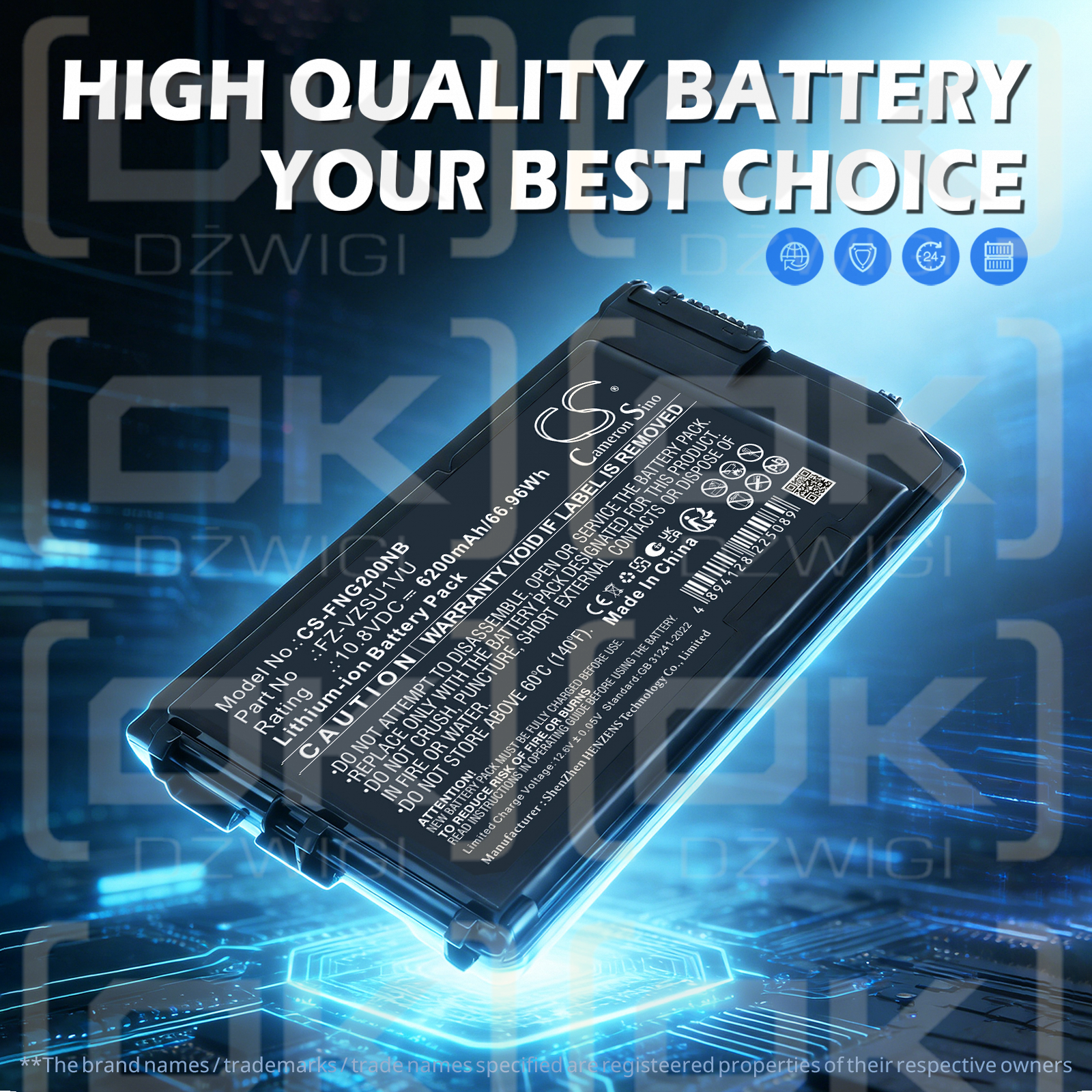 Panasonic Toughbook G2 / FZ-VZSU1VU 6200 mAh Li-Ion 10,8 V (Cameron Sino)