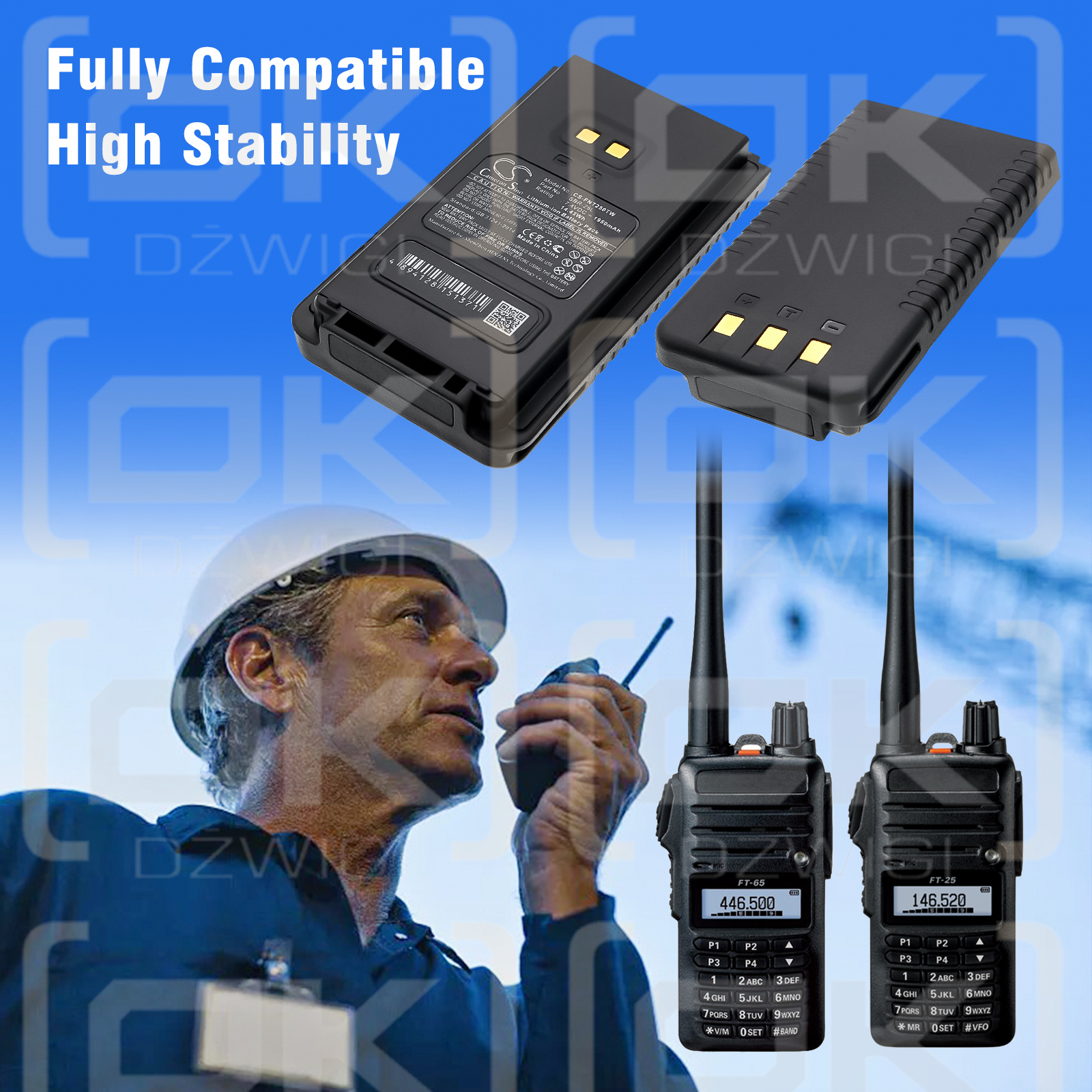 YAESU FTA-250L / SBR-25L 1950mAh Li-ion 7.4V (Cameron Sino)