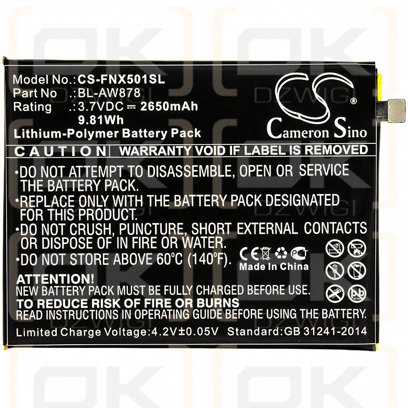 Infinix X5010 / BL-AW878 2650 mAh Li-Polymer 3,7 V (Cameron Sino)