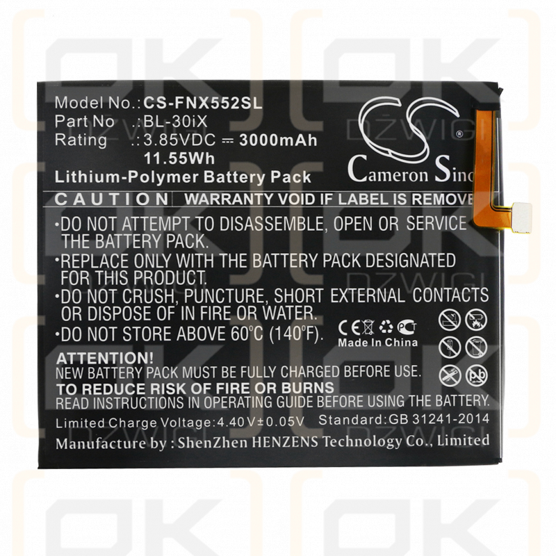 Infinix X552 / BL-30iX 3000mAh Li-Polymer 3.85V (Cameron Sino)