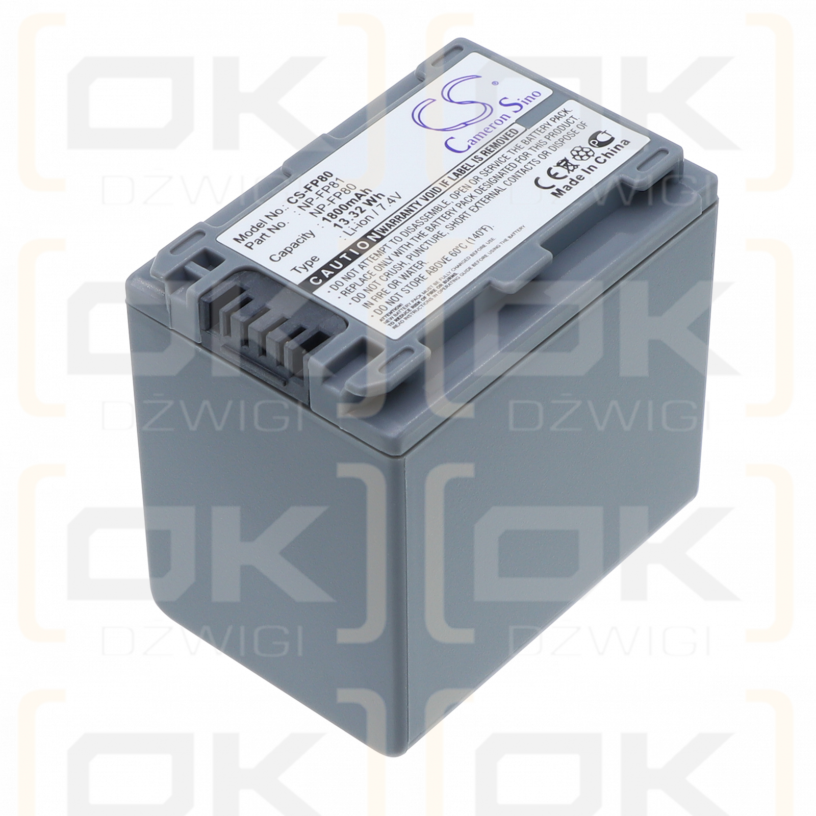 Sony DCR-DVD905E / NP-FP80 1800 mAh Li-ion 7.4 V (Cameron Sino)