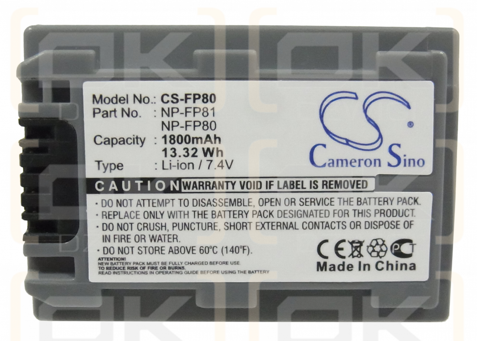 Sony DCR-DVD905E / NP-FP80 1800mAh Li-ion 7.4V (Cameron Sino)