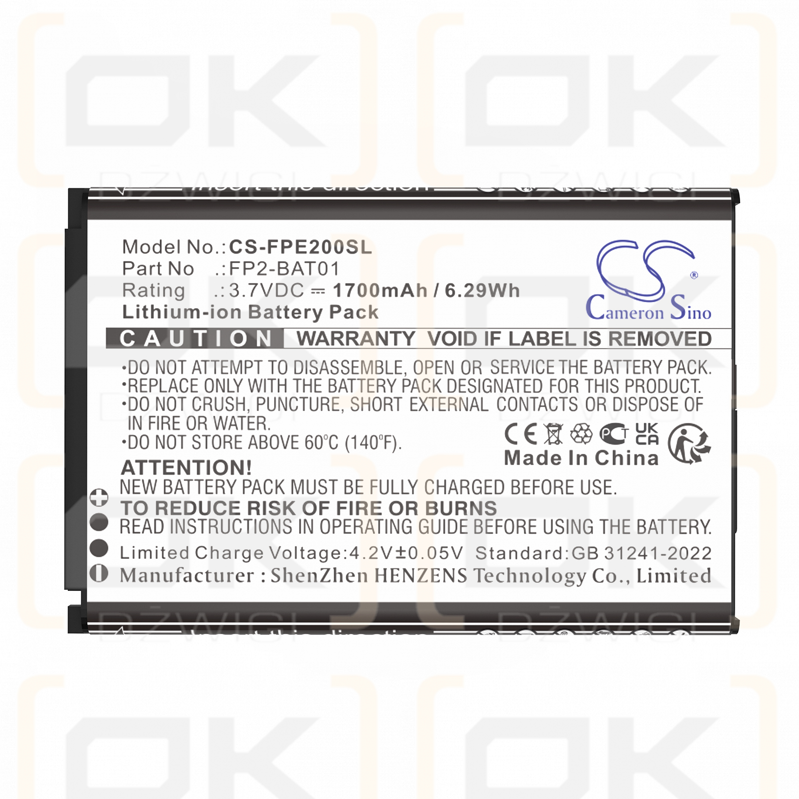 Fairphone Fairphone 2 / FP2-BAT01 1700 mAh Li-Ionen 3,7 V (Cameron Sino)