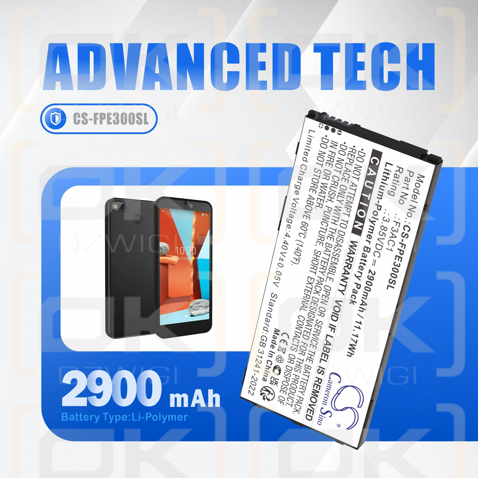 Fairphone Fairphone 3+ / F3AC1 2900 mAh Li-Polymer 3,85 V (Cameron Sino)