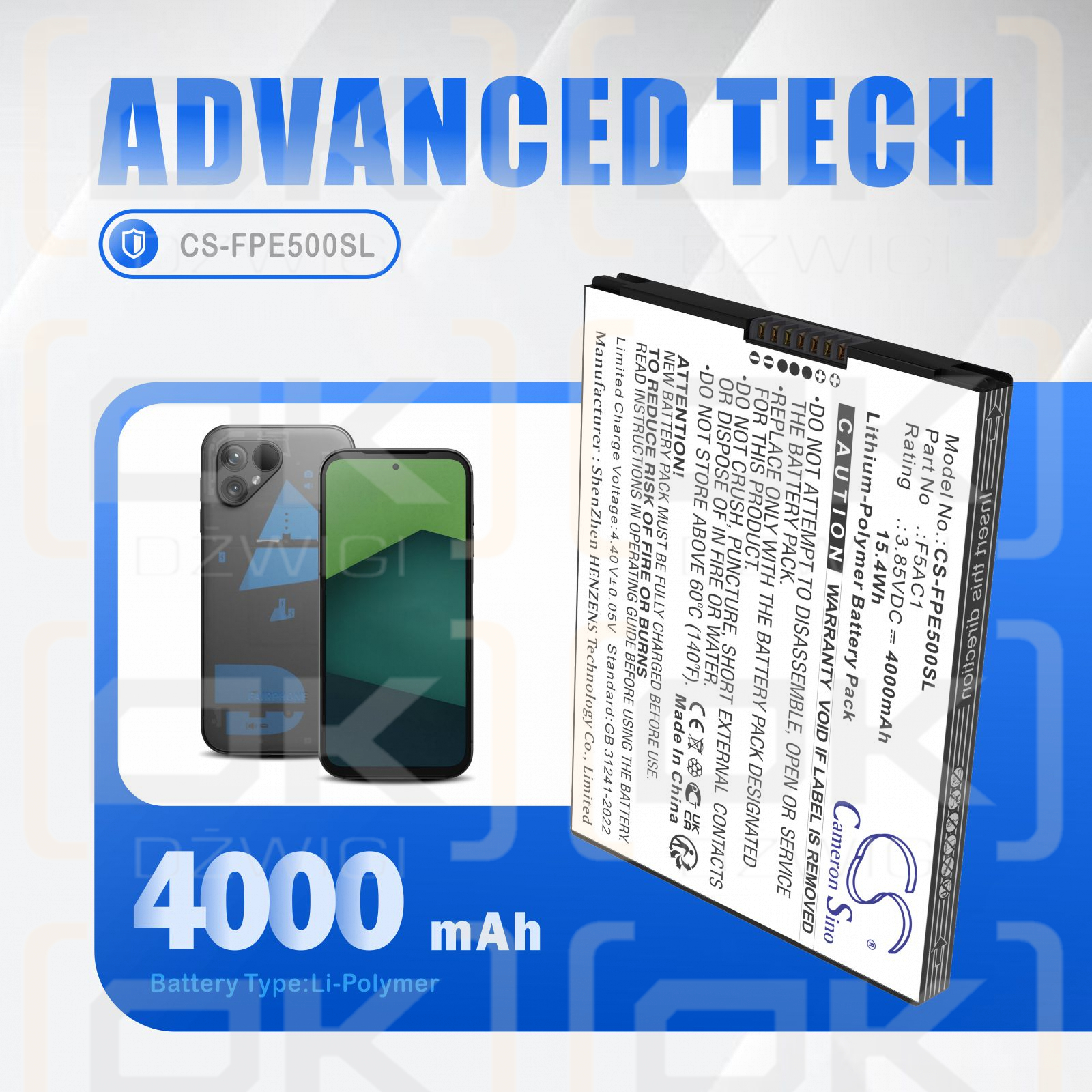 Fairphone Fairphone 5 / F5AC1 4000 mAh Li-Polymer 3.85 V (Cameron Sino)