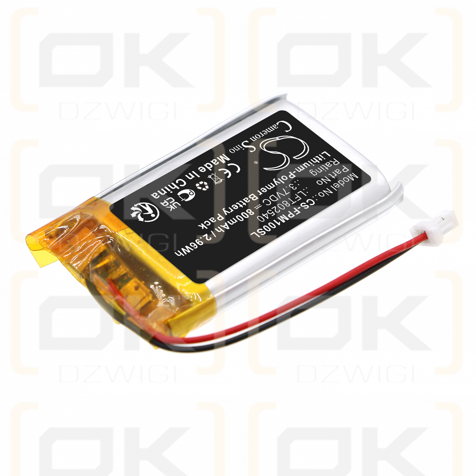 Fodsports M1S Pro / LFT802540 800mAh Li-Polímero 3.7V (Cameron Sino)