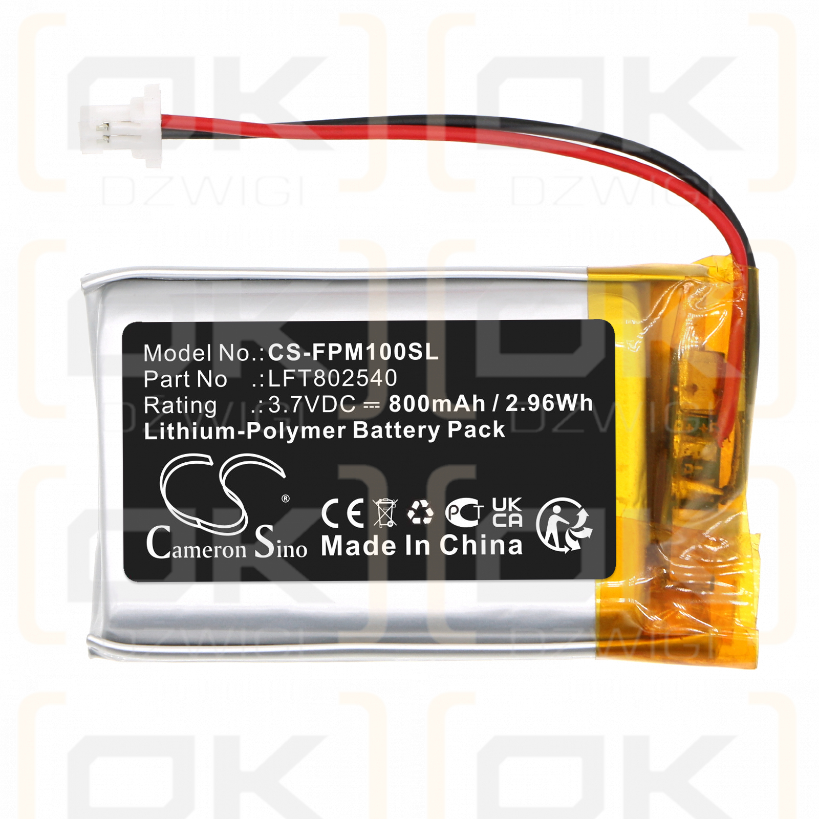 Fodsports M1S Pro / LFT802540 800mAh Li-Polímero 3.7V (Cameron Sino)