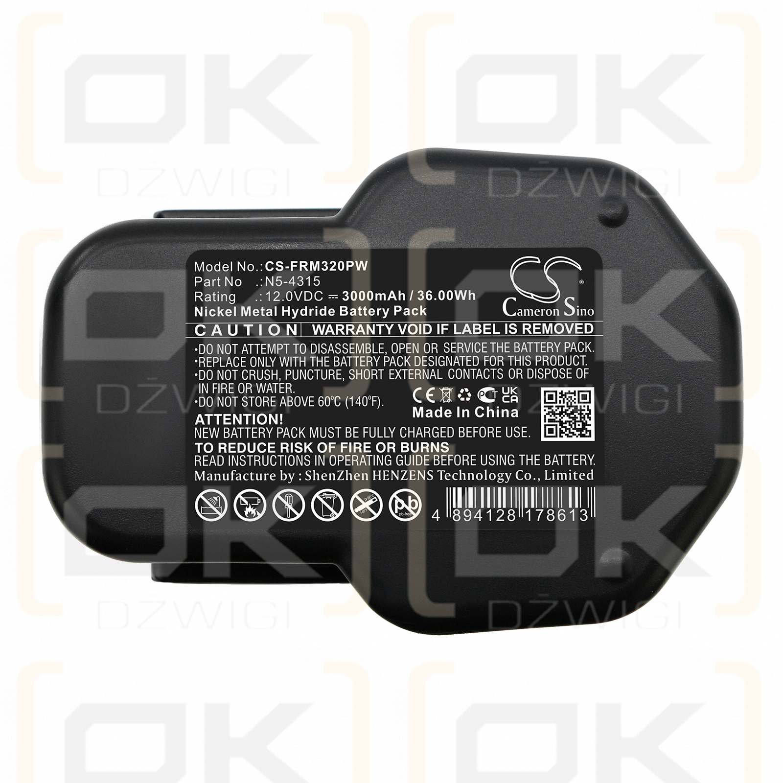 Fromm P328 / N5-4315 3000mAh Ni-MH 12.0V (Cameron Sino)