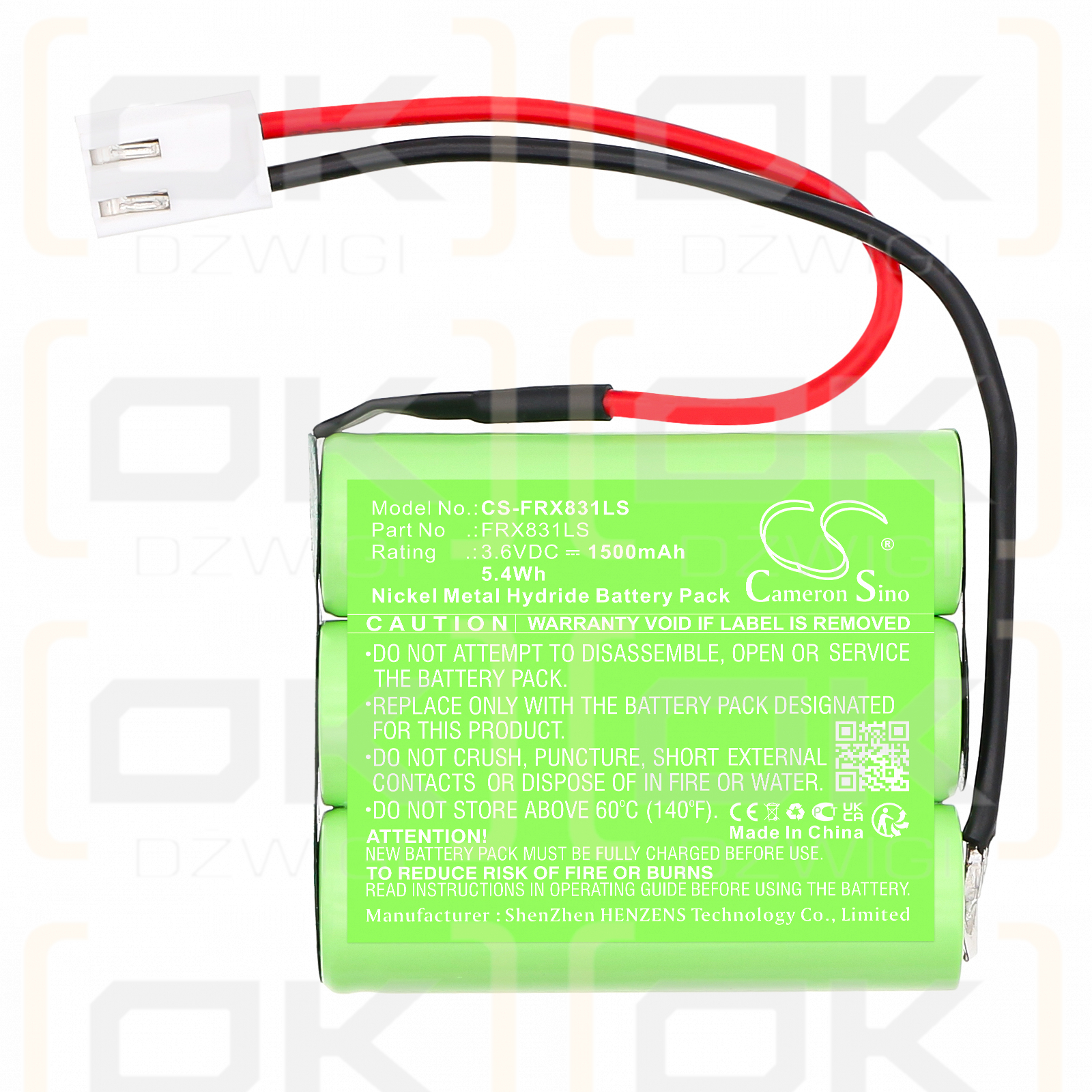  1500mAh Ni-MH 3.6V (Cameron Sino)
