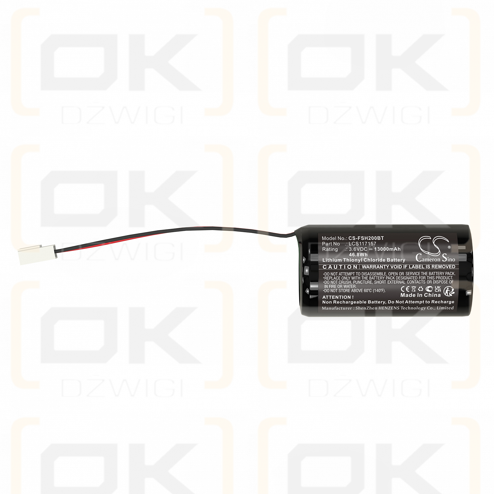 FICHET LSH20 / LCS117157 13000 mAh Li-SOCl2 3,6 V (Cameron Sino)