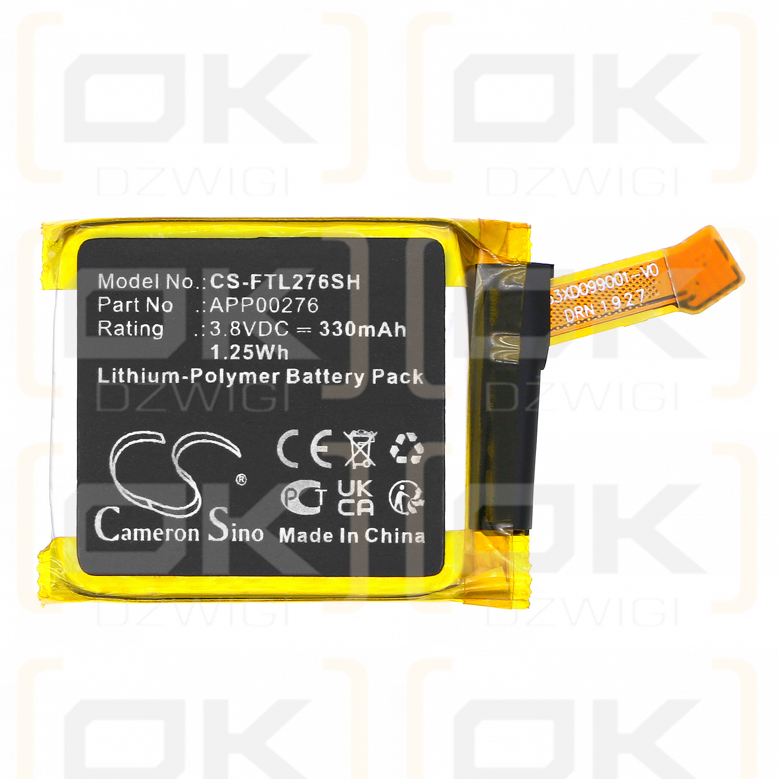 FOSSIL / APP00276 330mAh Li-Polímero 3.8V (Cameron Sino)