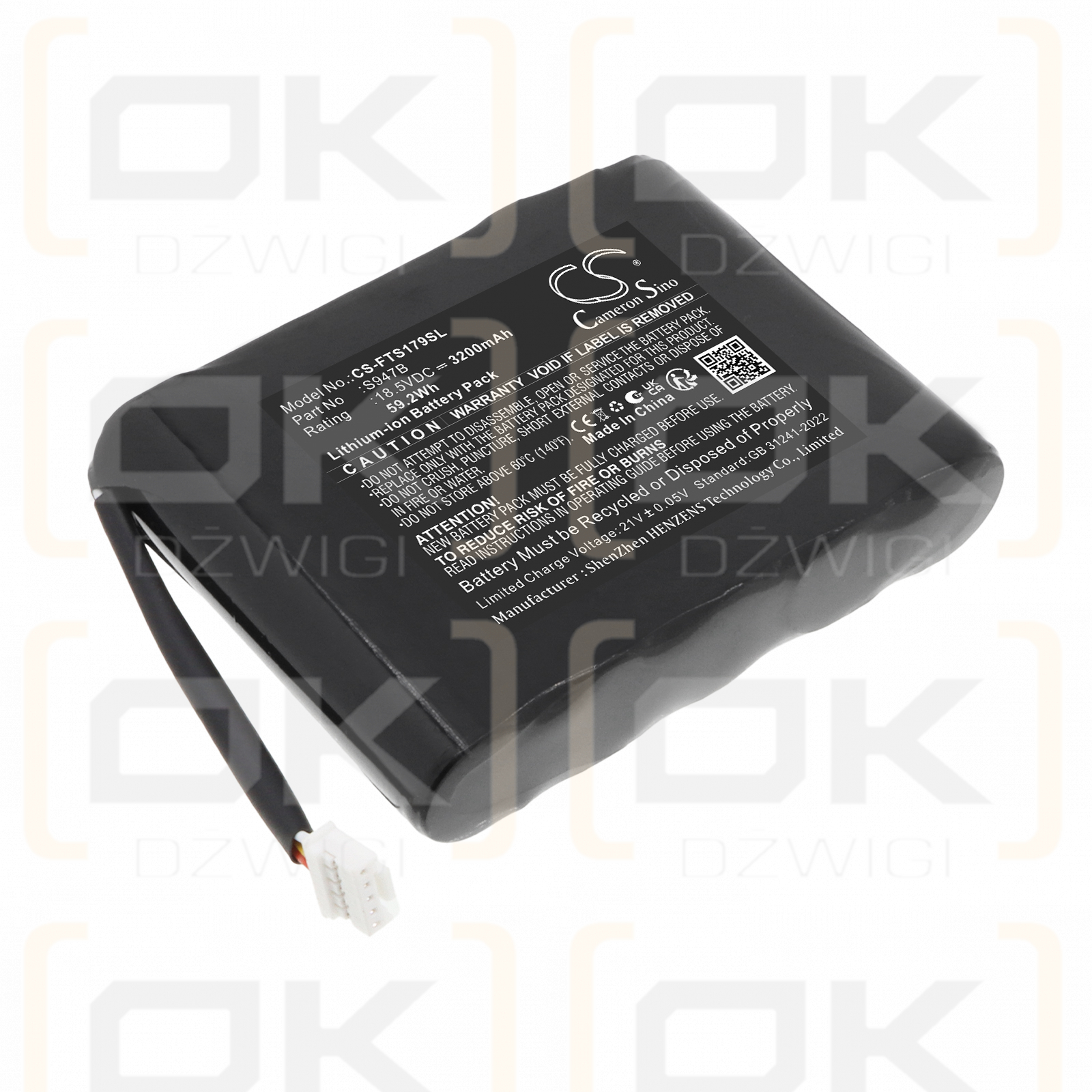Bateria zamienna do Fitel S179 Fusion splicer Welding Splicer / S947B 3200 mAh Li-ion 18.5 V (Cameron Sino)