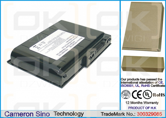 Fujitsu LifeBook B6220 / FMVNBP149 7800 mAh Li-ion 7.2 V (Cameron Sino)