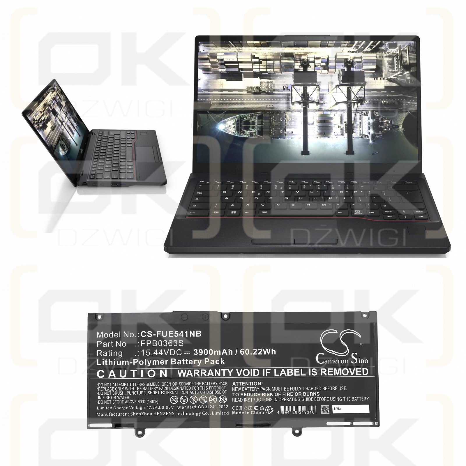 Fujitsu LifeBook U7412 / CP813249-01 3900 mAh Li-Polymer 15,44 V (Cameron Sino)