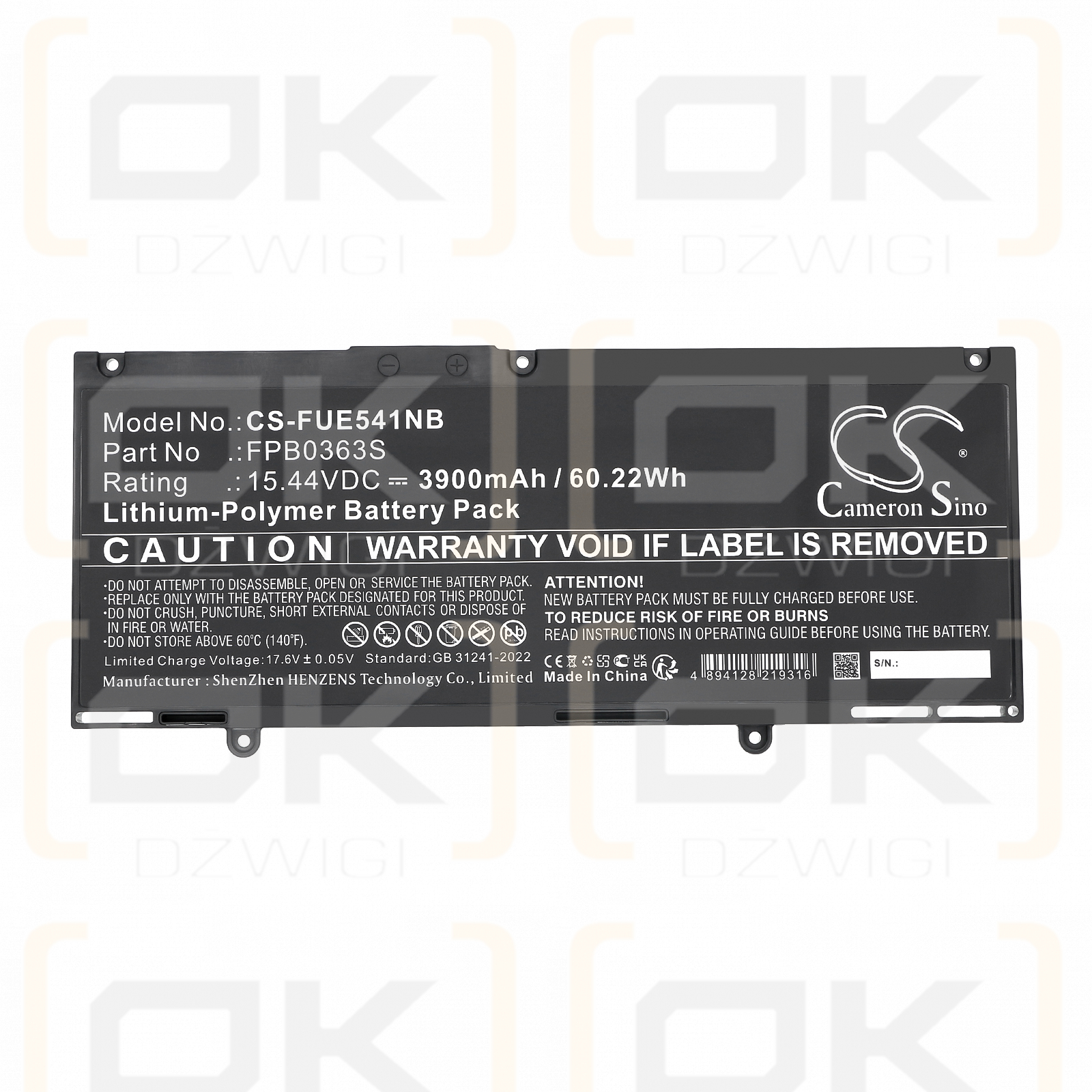Fujitsu LifeBook U7412 / CP813249-01 3900 mAh Li-Polymer 15,44 V (Cameron Sino)