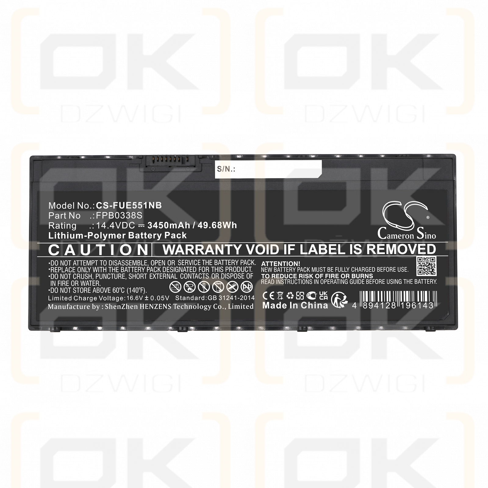 Fujitsu Lifebook U7470MP590DE / CP721834-01 3450mAh Li-Polymer 14.4V (Cameron Sino)