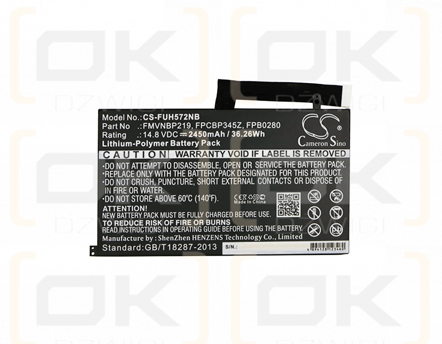 Fujitsu LifeBook UH572 / FMVNBP219 2450mAh Li-Polymer 14.8V (Cameron Sino)