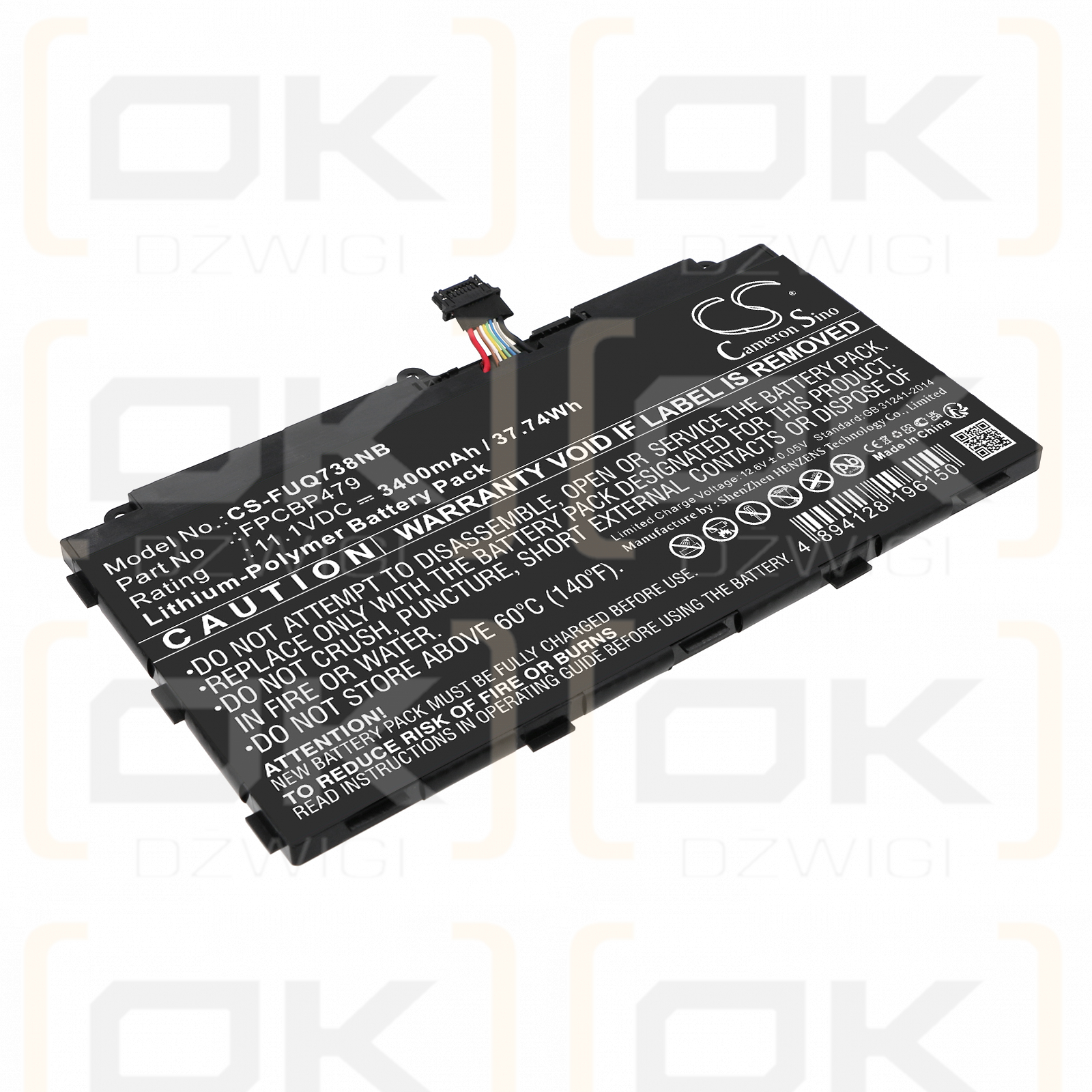 Fujitsu Stylistic Q616 / CP690859 3400 mAh Li-Polymer 11,1 V (Cameron Sino)