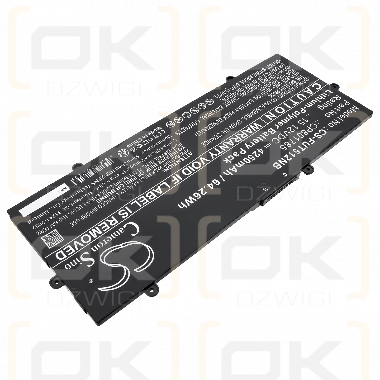 Fujitsu LifeBook U7512 / CP801785 4250 mAh Li-Polymer 15,12 V (Cameron Sino)