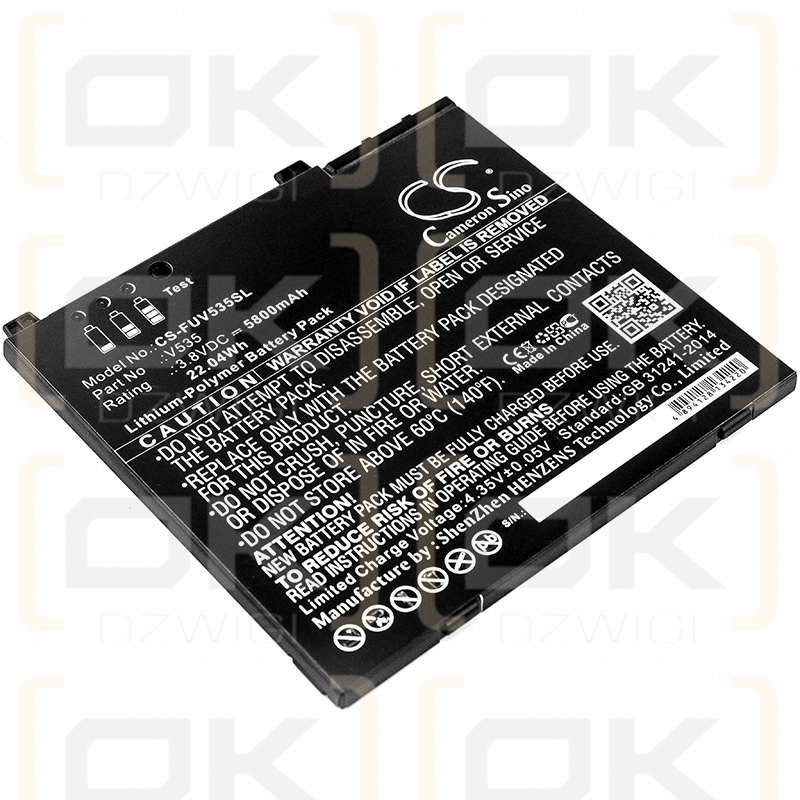 Fujitsu Lifebook Stylistic V535/v 5800 mAh Li-Polímero 3,8 V (Cameron Sino)