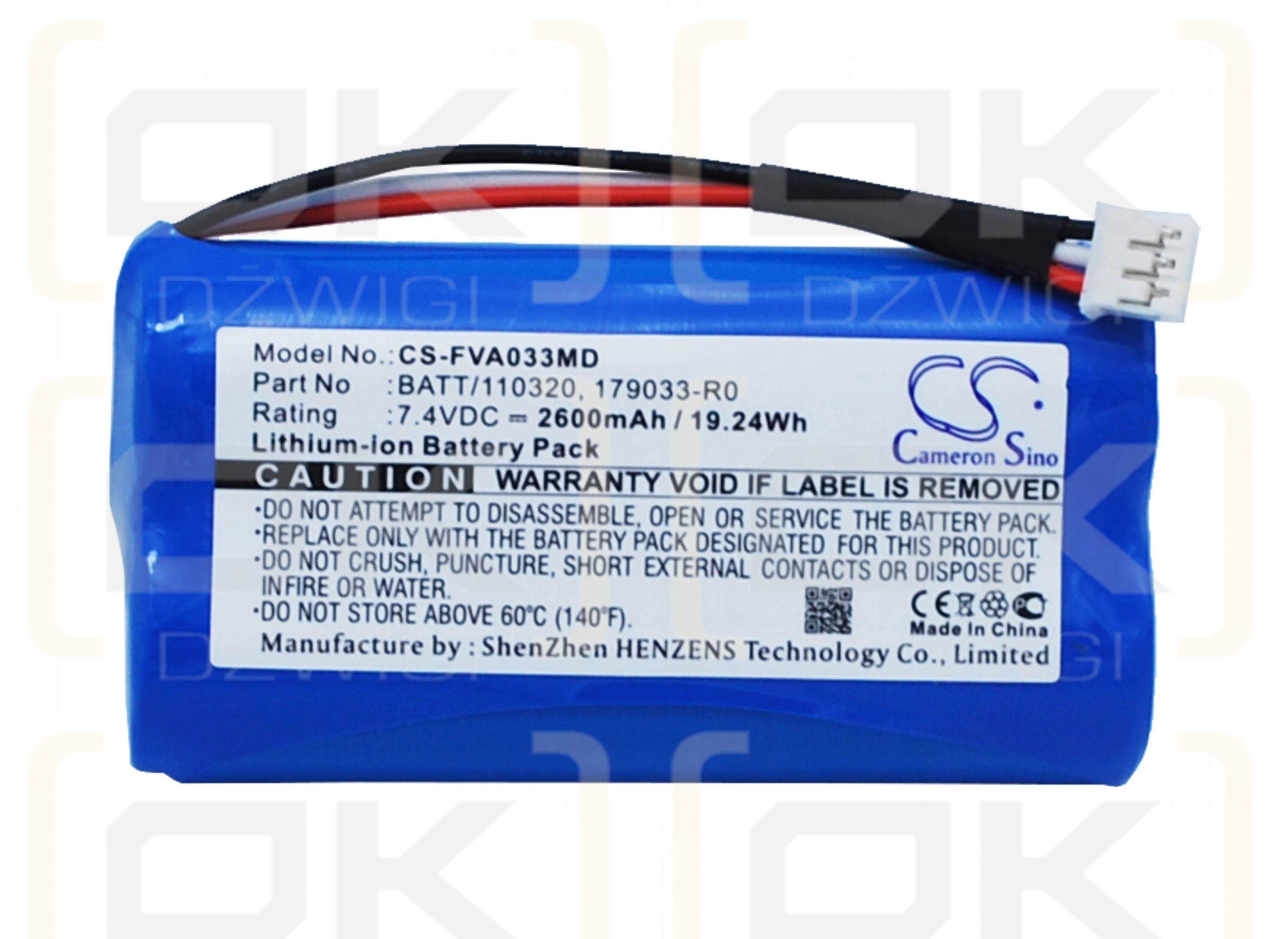 Fresenius Link4 + Agilia / 179033-R0 2600 mAh Li-Ion 7,4 V (Cameron Sino)