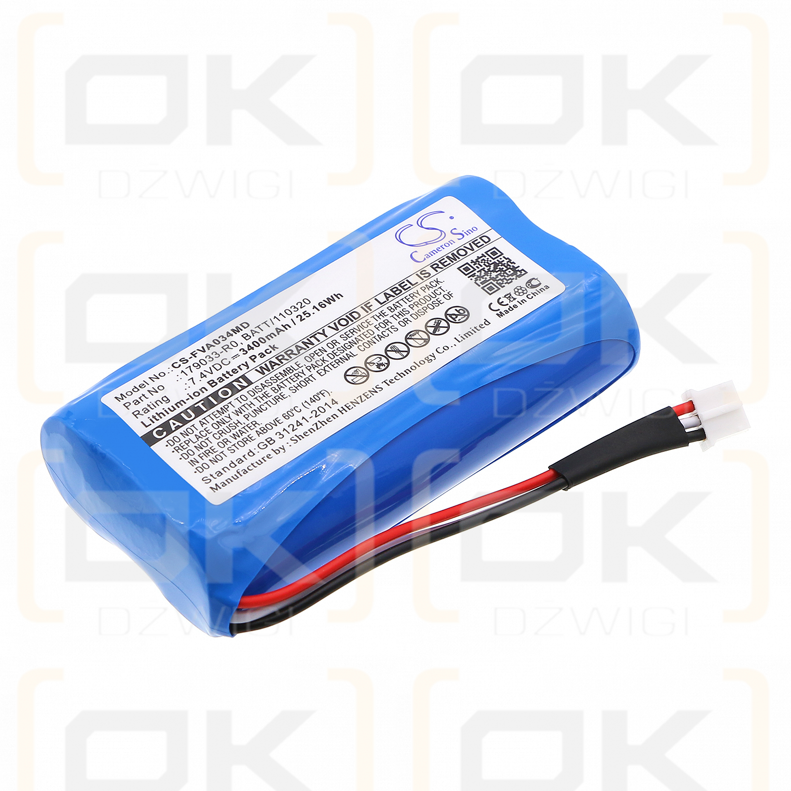 Fresenius Link4 + Agilia / 179033-R0 3400mAh Li-ion 7.4V (Cameron Sino)