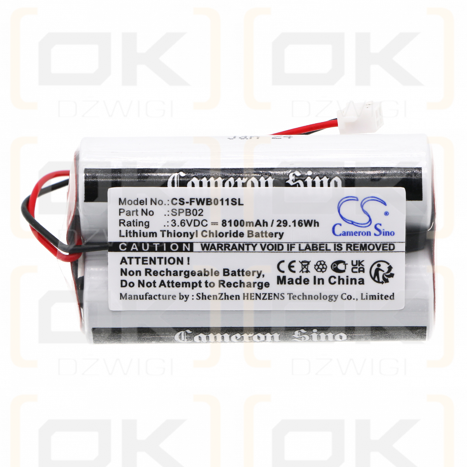 Fluidwell F193 display / SPB02 8100mAh Li-SOCl2 3.6V (Cameron Sino)