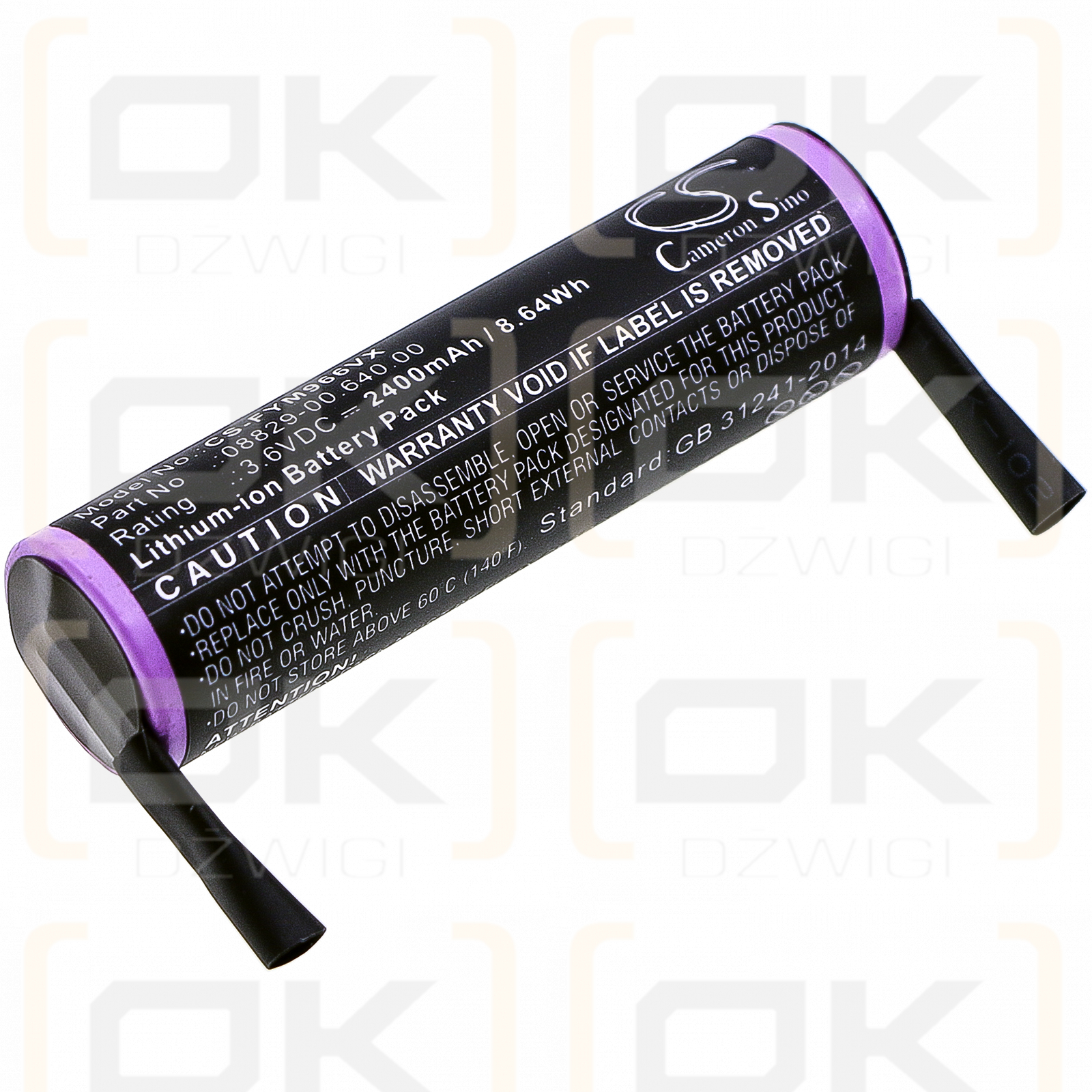 Flymo 9668616-01 / 08829-00.640.00 2400 mAh Li-Ion 3,6 V (Cameron Sino)