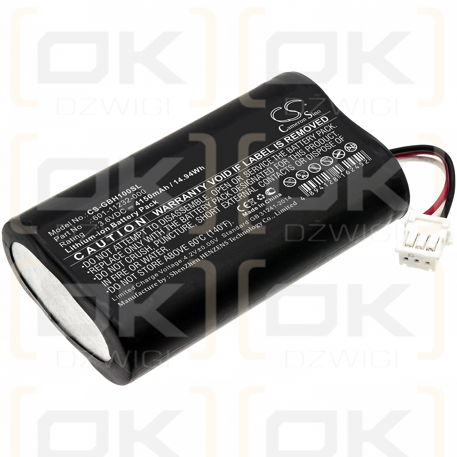 Gopro KWBH1 / 601-11232-000 4150 mAh Li-Ion 3,6 V (Cameron Sino)