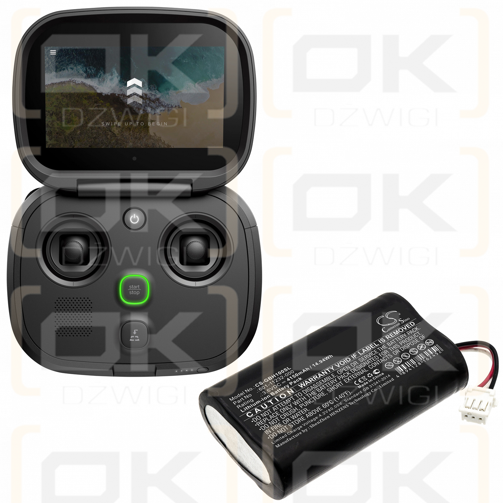 Gopro KWBH1 / 601-11232-000 4150 mAh Li-Ion 3,6 V (Cameron Sino)