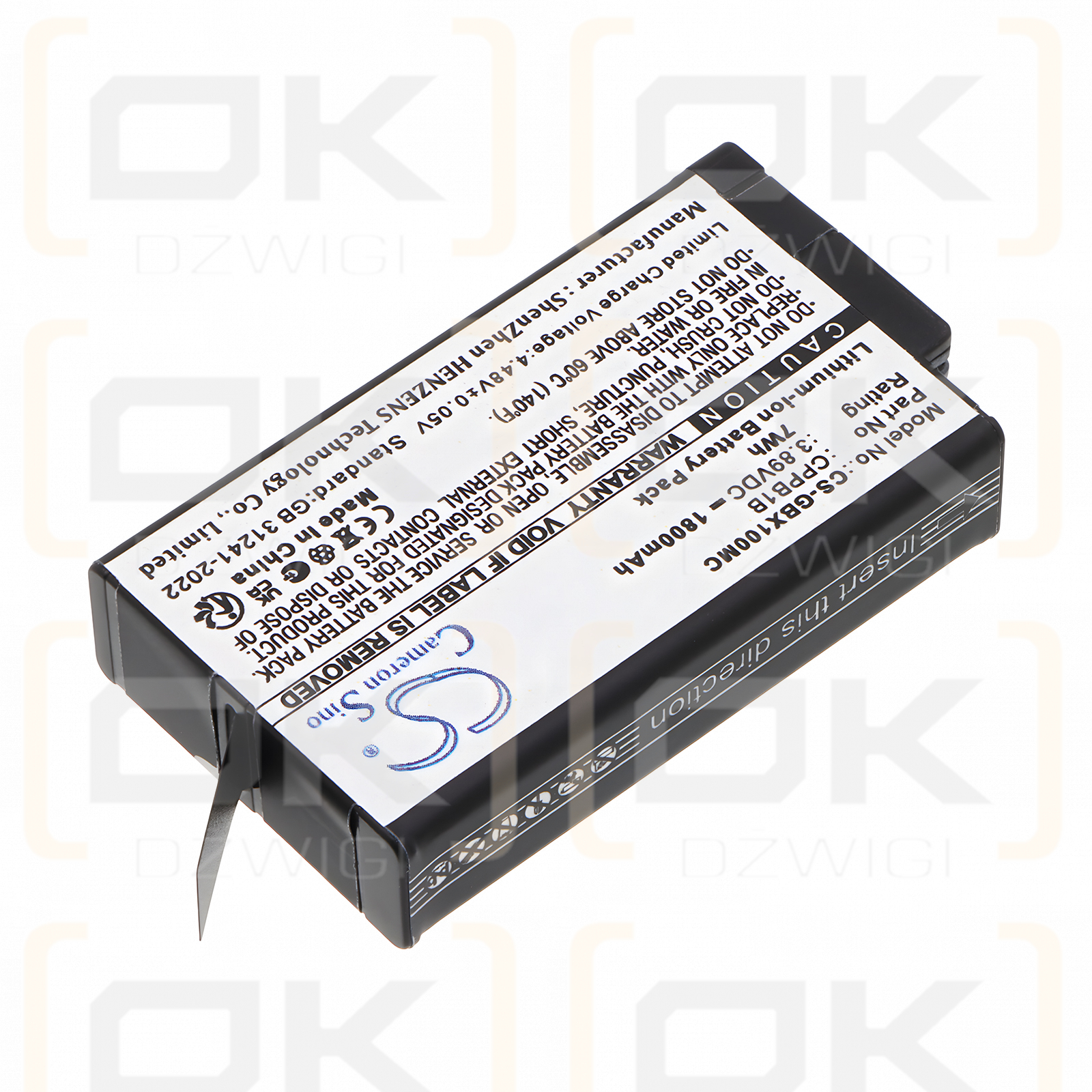 Replacement Battery for GoPro MAX2 / CPPB1B 1800mAh Li-ion 3.89V (Cameron Sino)