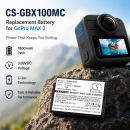 Replacement Battery for GoPro MAX2 / CPPB1B 1800mAh Li-ion 3.89V (Cameron Sino)